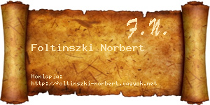 Foltinszki Norbert névjegykártya